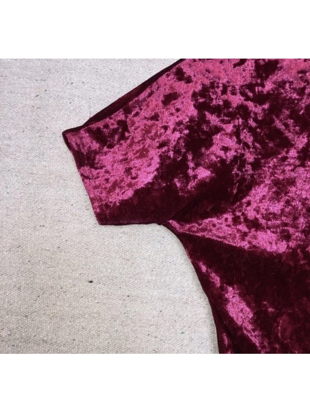 Vintage Y2K Batwing Red Crushed Velvet Velour Tie Front Crop Top Fairy Women’s S - Picture 6 of 7